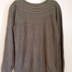 Croft & Barrow olive green boat neck acrylic sweater women's size small